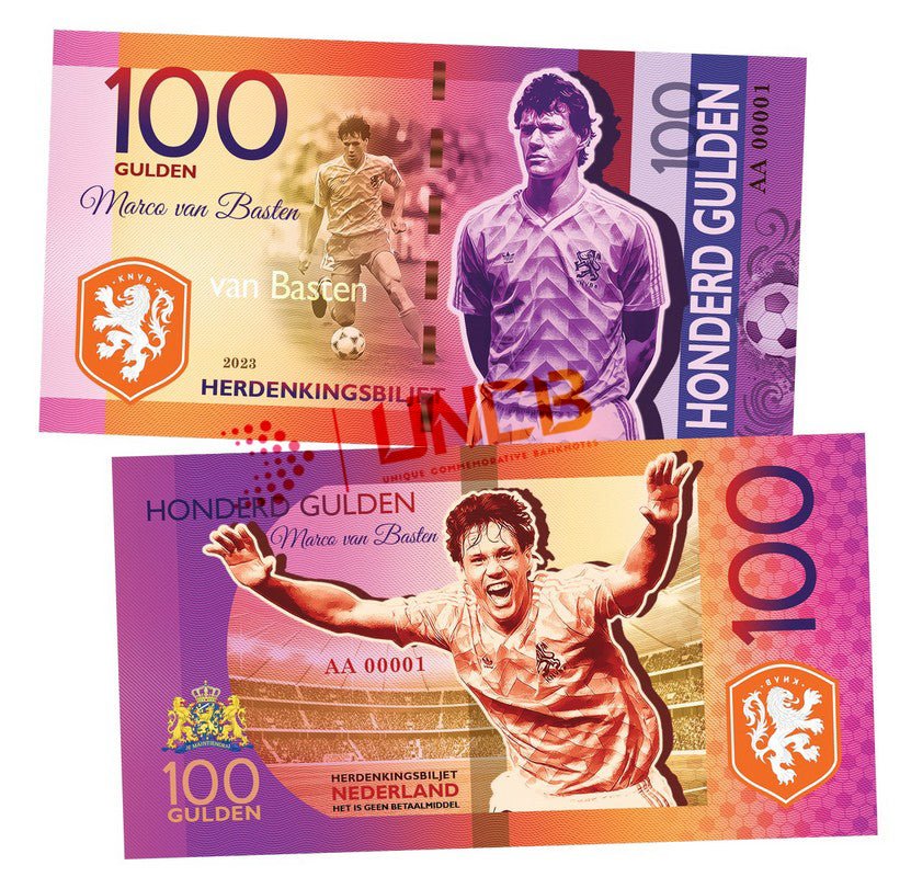 Marco van Basten 100 Gulden UNCB banknote by UNCB on MYNTED