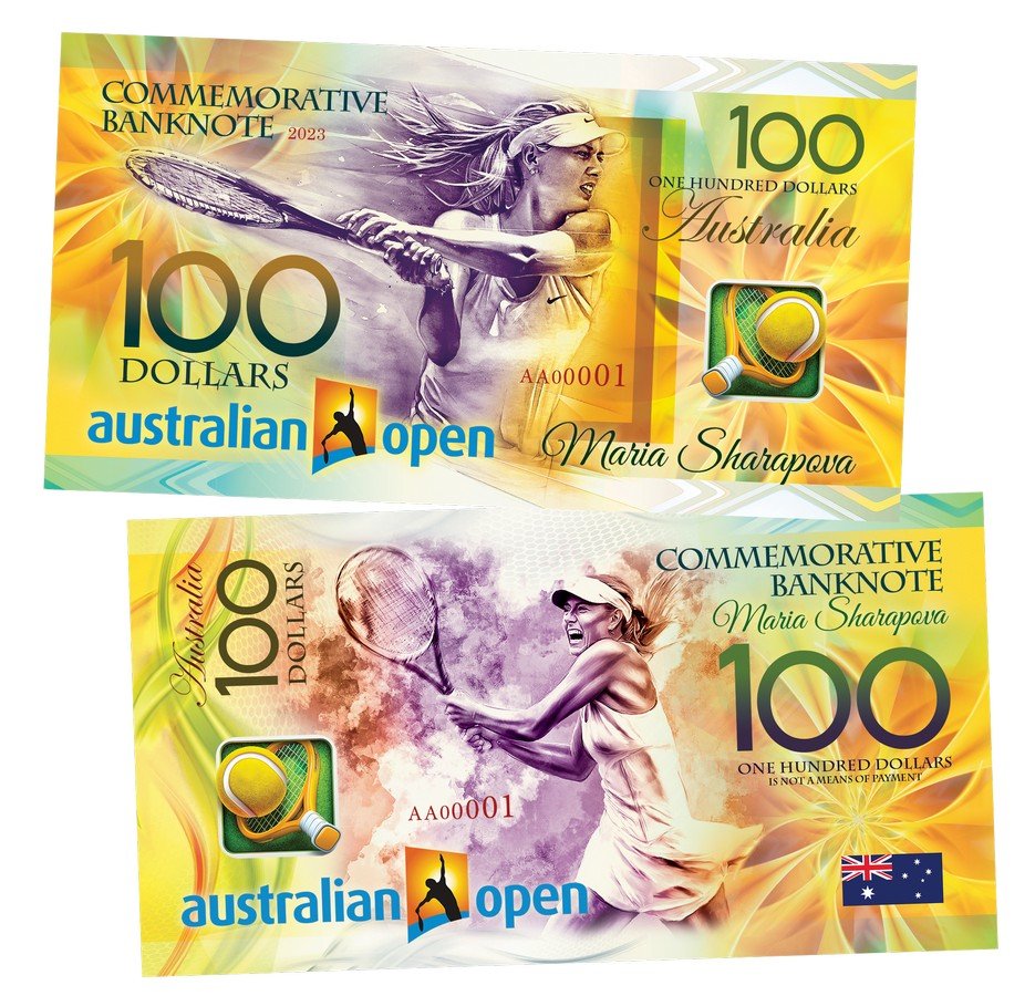 Maria Sharapova 100 Dollars UNCB banknote by UNCB on MYNTED