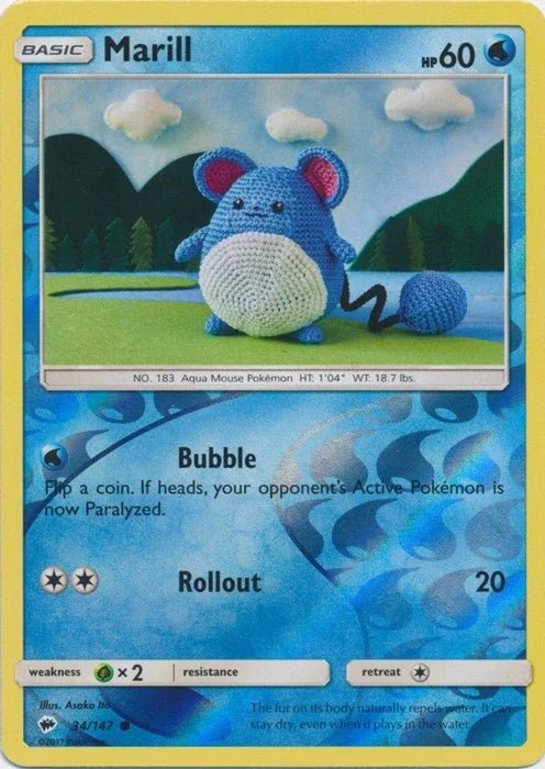 Marill 34/147 · Reverse Holofoil (Burning Shadows) by The Greatest on MYNTED