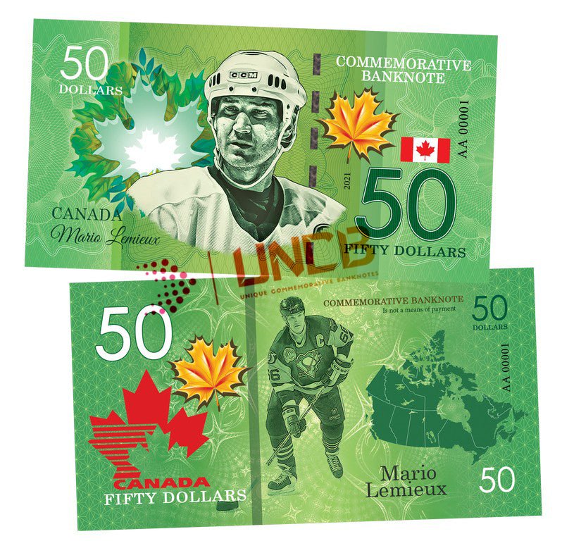 MARIO LEMIEUX 50 Dollars UNCB banknote by UNCB on MYNTED
