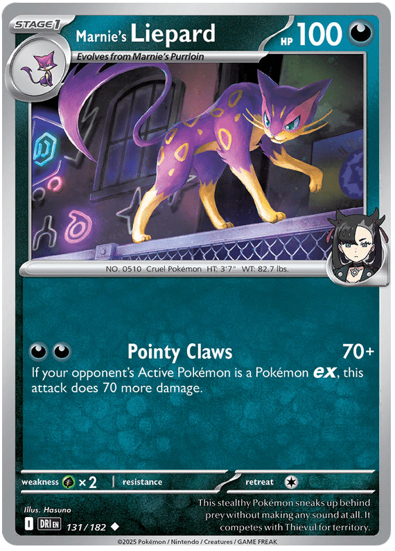 Marnie's Liepard 131/182 Uncommon | Scarlet & Violet – Destined Rivals by Worth the XP on MYNTED