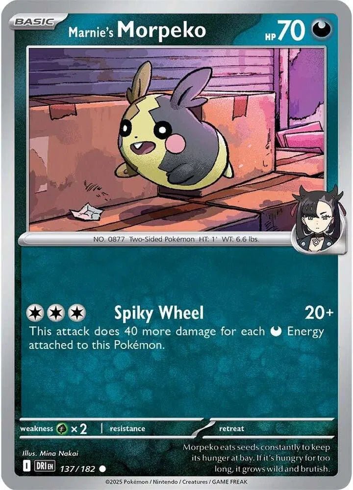 Marnie's Morpeko Destined Rivals Common • 137/182 Reverse Holofoil by Shark Pop Culture on MYNTED