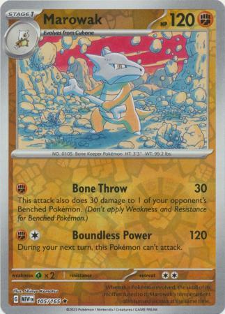 Marowak SV: 151 Rare • 105/165 Reverse Holofoil by Shark Pop Culture on MYNTED