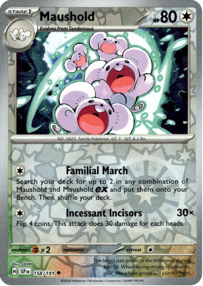 Maushold [Reverse Holo] 158 Pokemon Surging Sparks by Moe‘s Vault on MYNTED