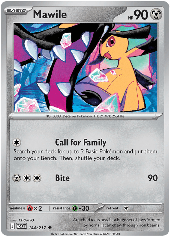 Mawile 144/217 Uncommon | Mega Evolution – Ascended Heroes by Worth the XP on MYNTED