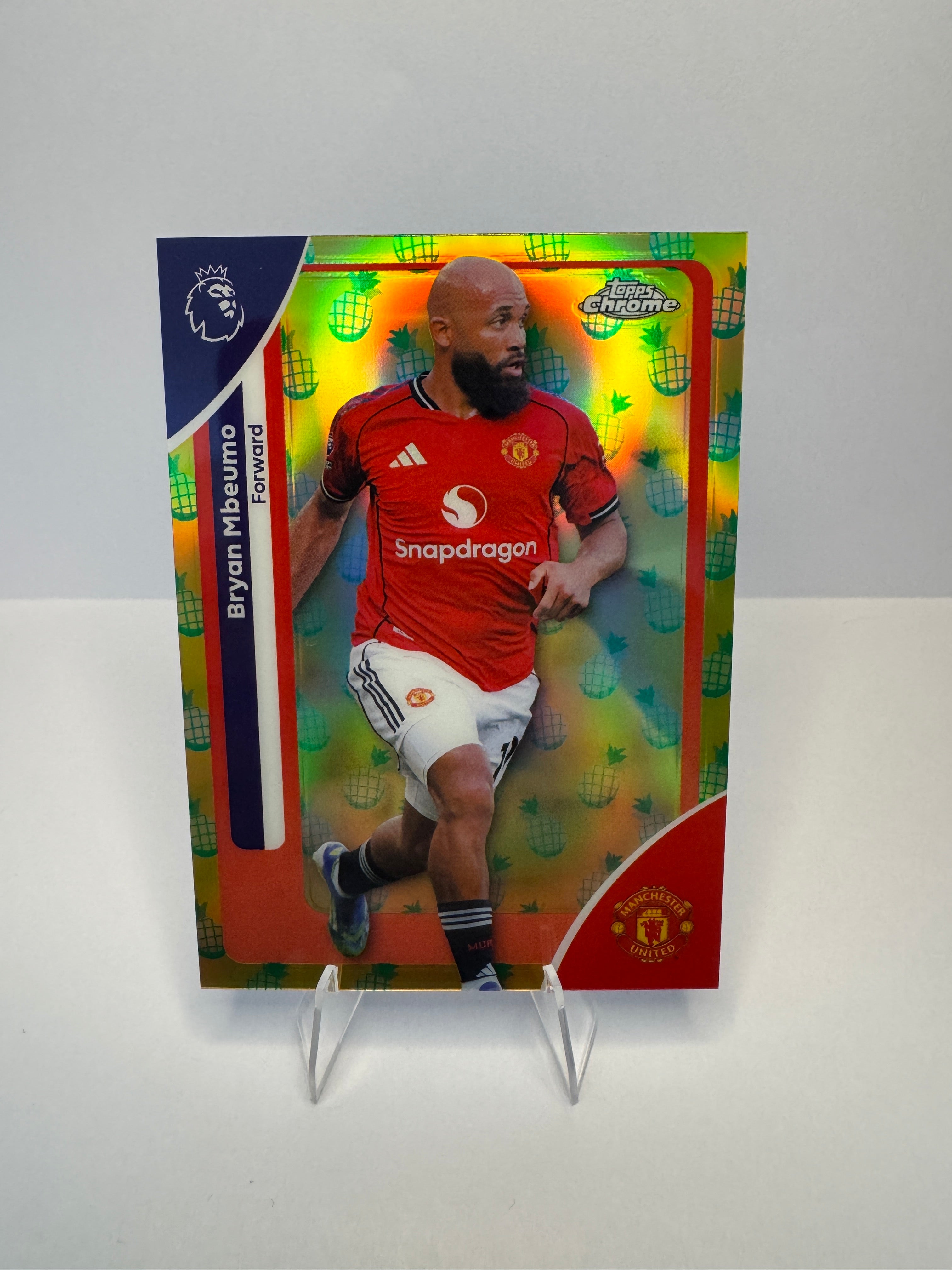 Bryan Mbeumo #131 Pineapple Blast Refractor — 2026 Topps Chrome Premier League — Manchester United