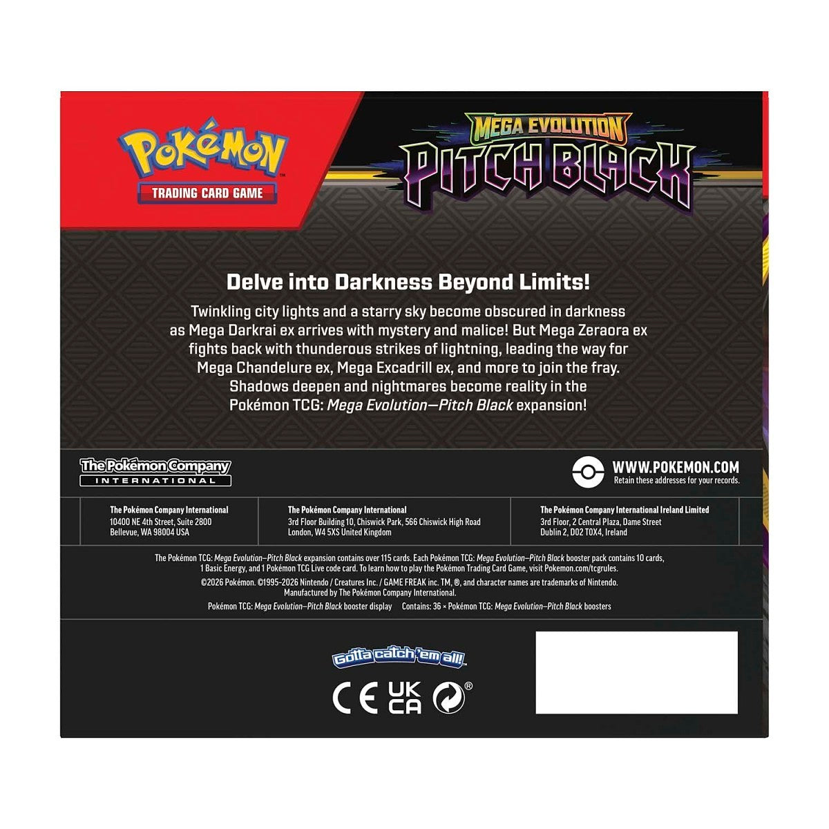 Pokémon TCG: Mega Evolution - Pitch Black Booster Display Box ME05