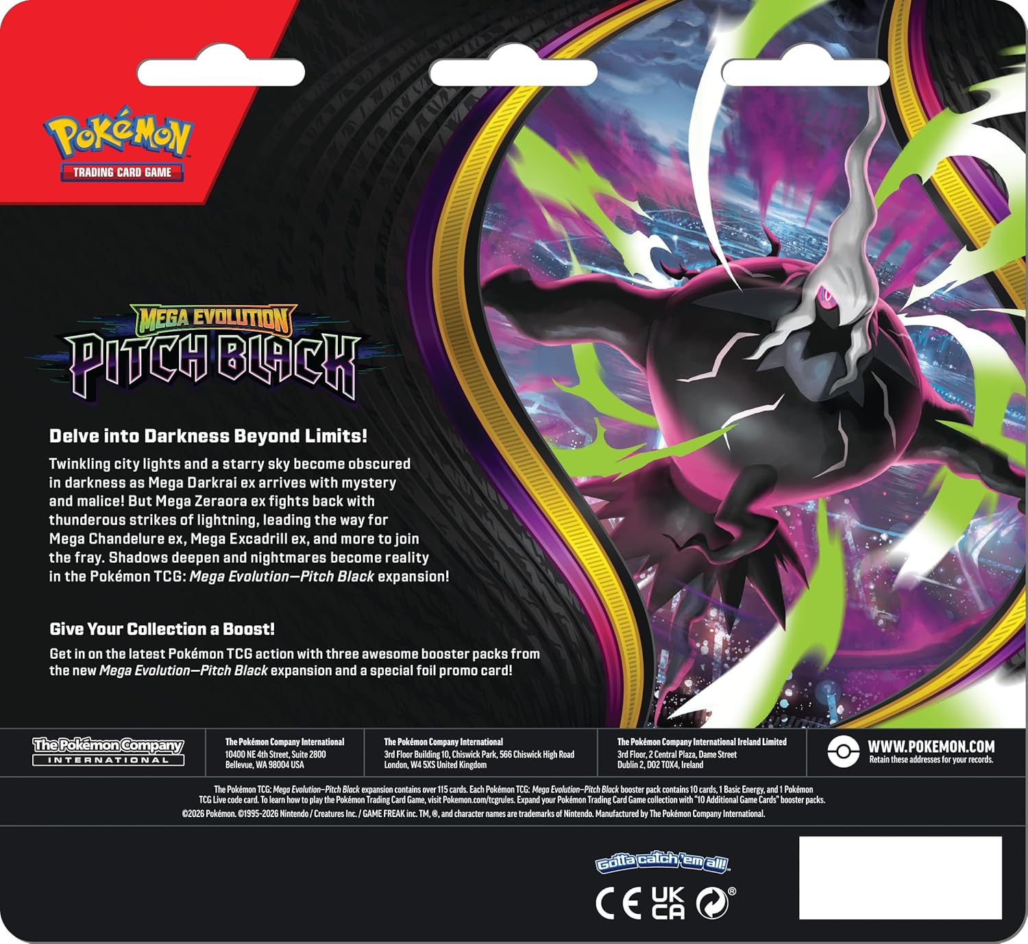 Pokémon TCG: Mega Evolution - Pitch Black 3 Booster Pack Blister