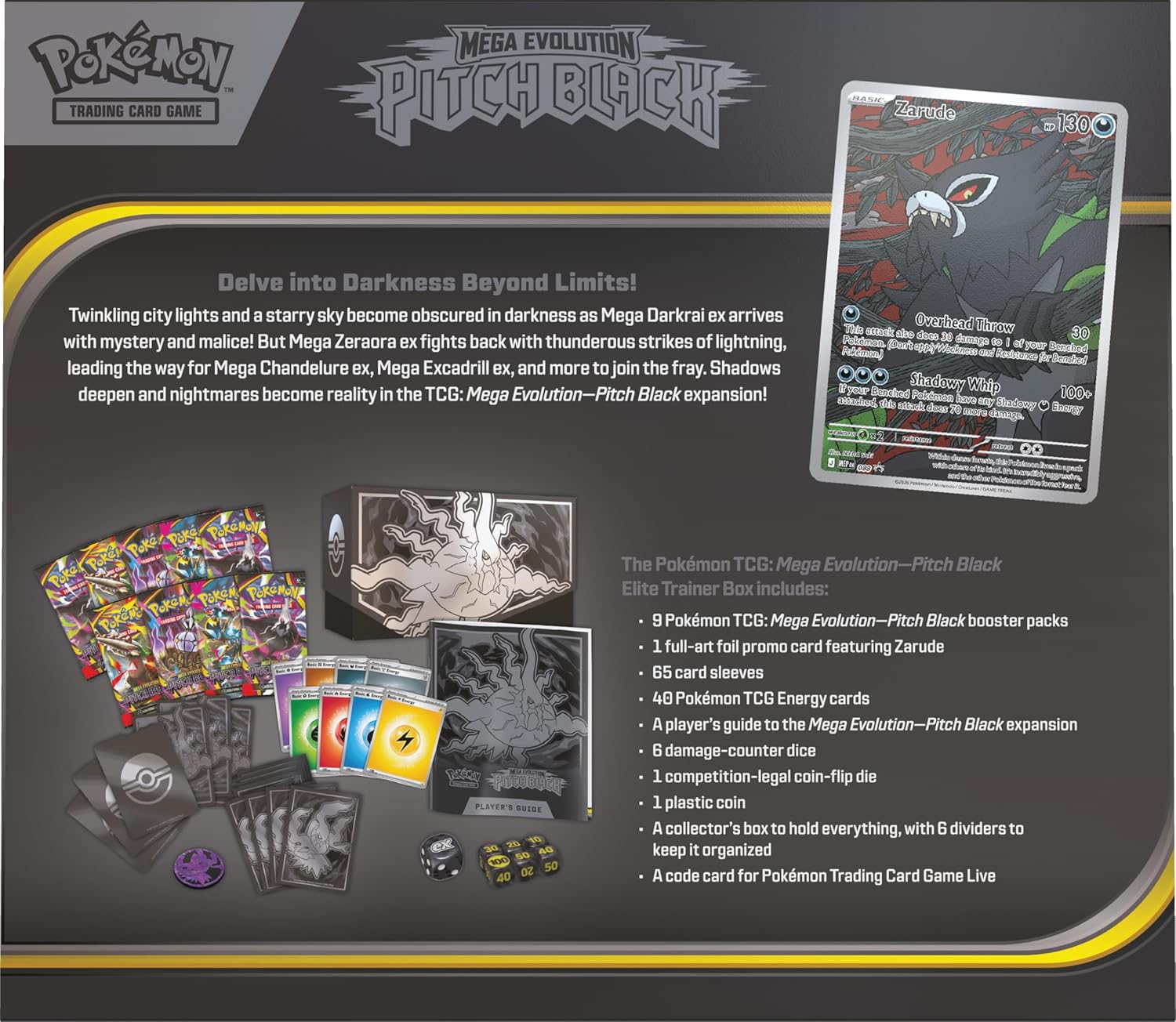 Pokémon TCG: Mega Evolution - Pitch Black Elite Trainer Box (ETB) ME05