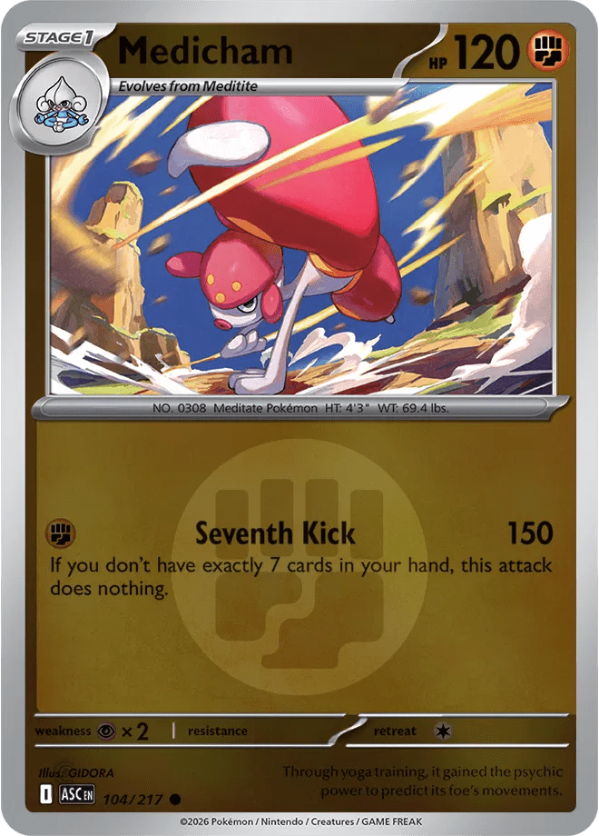 Medicham (Energy Symbol Pattern) Ascended Heroes Common 104/217 by Shark Pop Culture on MYNTED