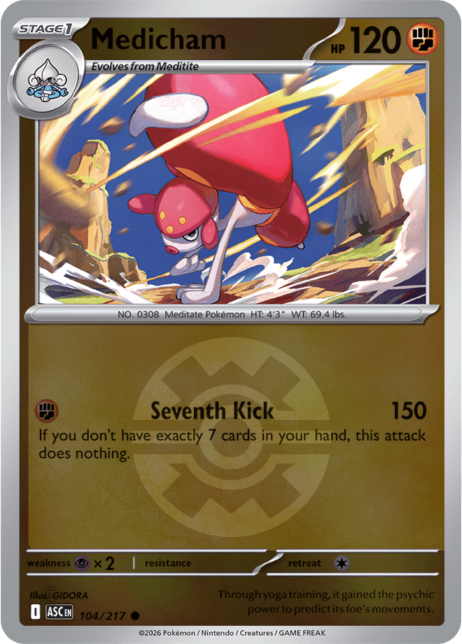 Medicham (Quick Ball) 104/217 Reverse Holo | Mega Evolution – Ascended Heroes by Worth the XP on MYNTED