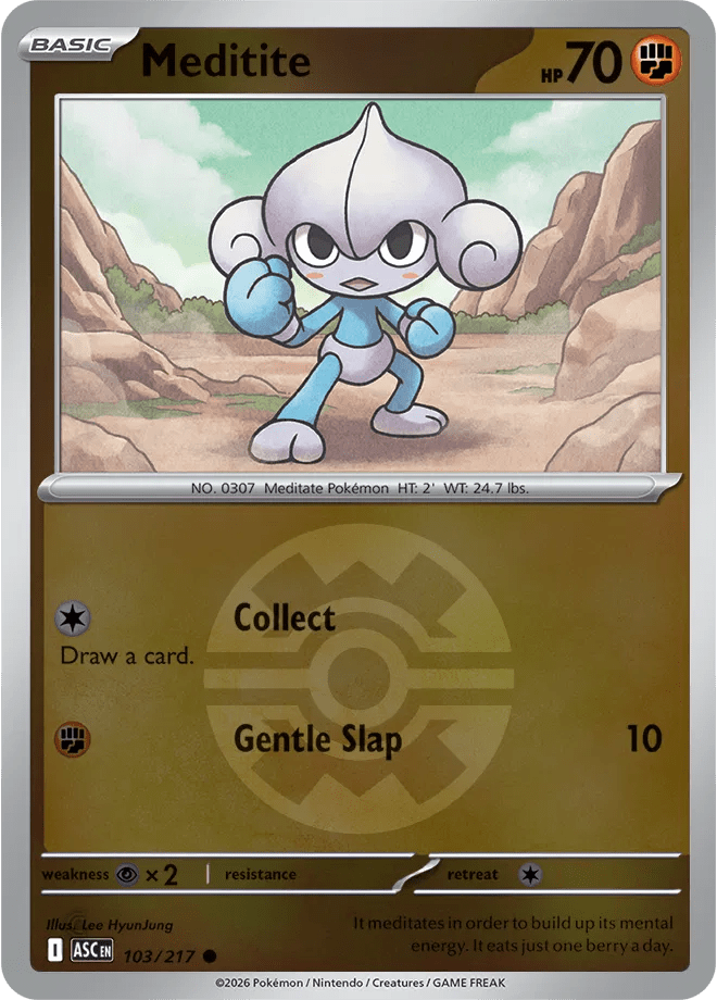 Meditite (Quick Ball) 103/217 (Ascended Heroes) by PokéPW on MYNTED
