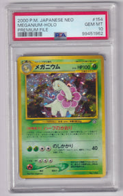 PSA 10 Meganium Neo Premium file 1 (JP) Unnumbered Promos (1999) Promo 154
