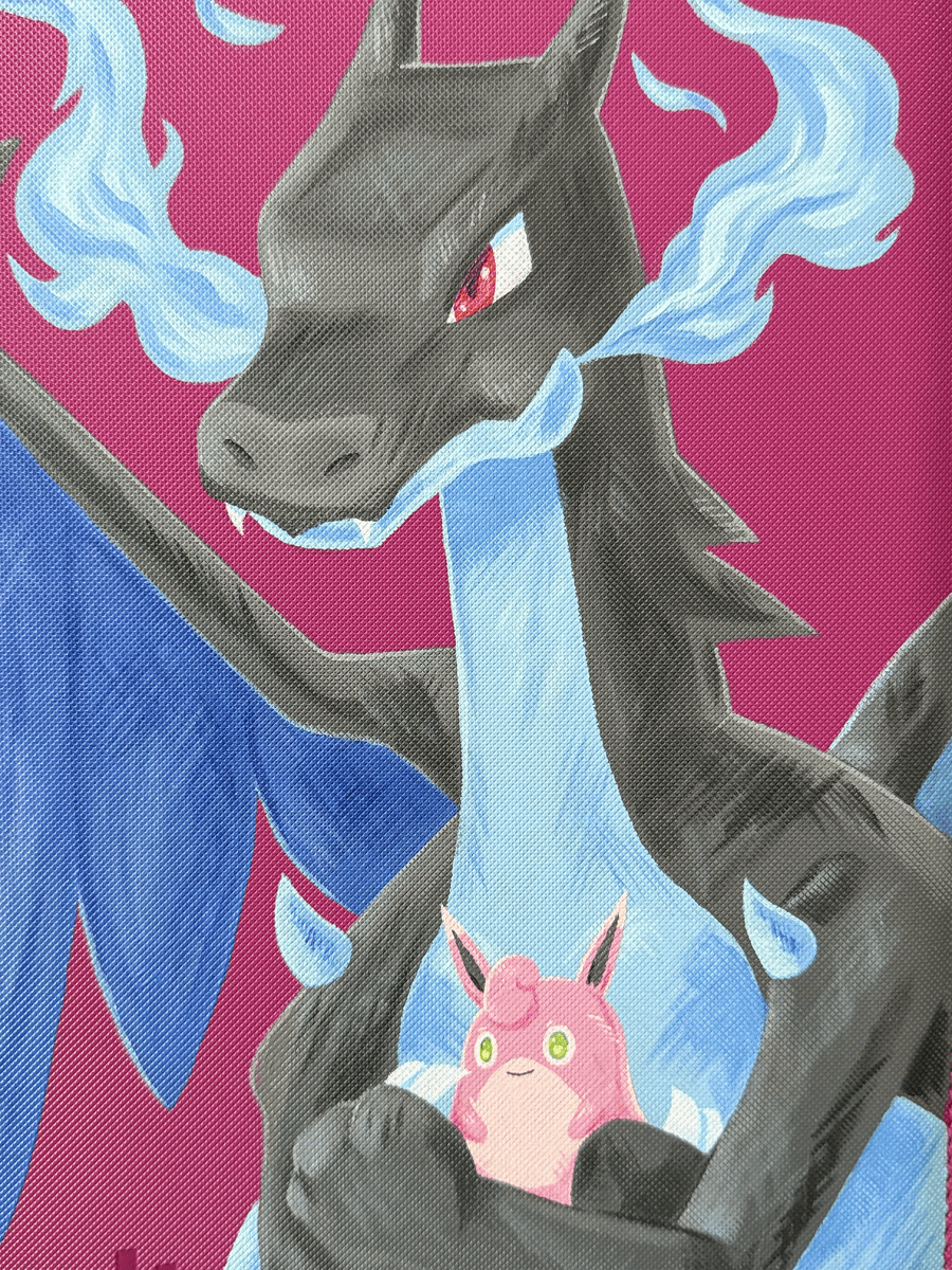 Mega Charizard X - Hand-painted VaultX Binder by Happ's Shop on MYNTED