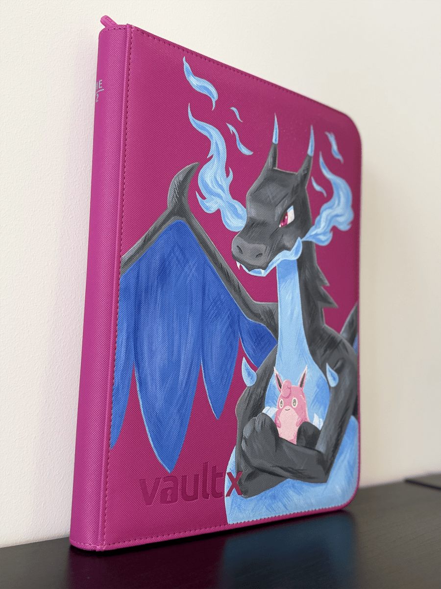 Mega Charizard X - Hand-painted VaultX Binder by Happ's Shop on MYNTED