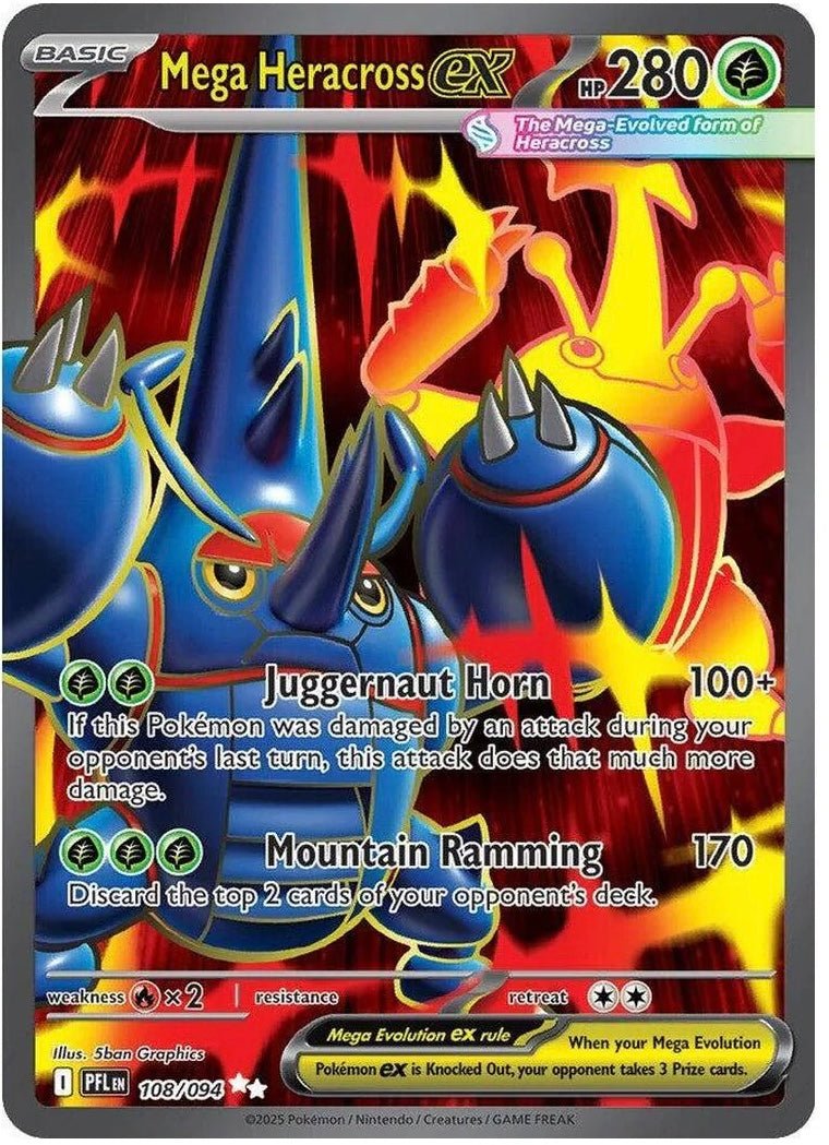 Mega Heracross ex - 108/094 - Ultra Rare - Phantasmal Flames - Pokemon TCG NM by Falconloot on MYNTED