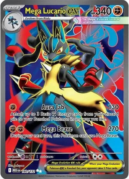 Mega Lucario ex Mega Evolution Ultra Rare • 160/132 Holofoil by Marnie’s TCG on MYNTED