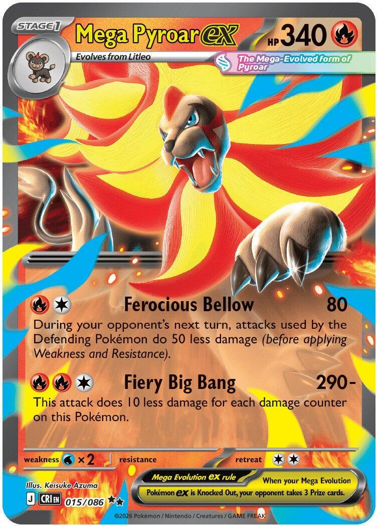 Mega Pyroar ex 015/086 Chaos Rising Double Rare Holo by Depoga Arts on MYNTED