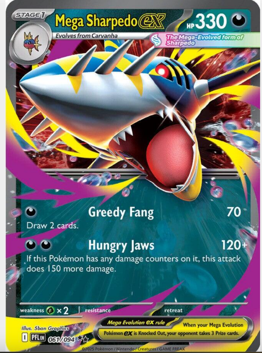 Mega Sharpedo Ex 61 Pokemon Phantasmal Flames by Birdcyd on MYNTED