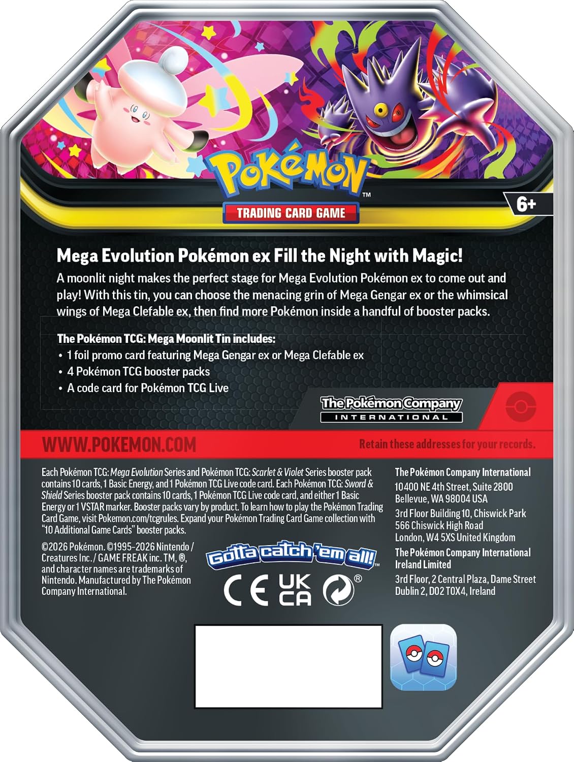 Pokémon TCG: Mega Moonlit Tin Mega Clefable