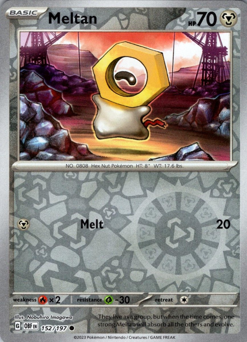 Meltan [Reverse Holo] 152 Pokemon Obsidian Flames by Moe‘s Vault on MYNTED