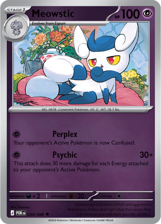 Meowstic Perfect Order Uncommon • 034/088 Reverse Holofoil by Shark Pop Culture on MYNTED