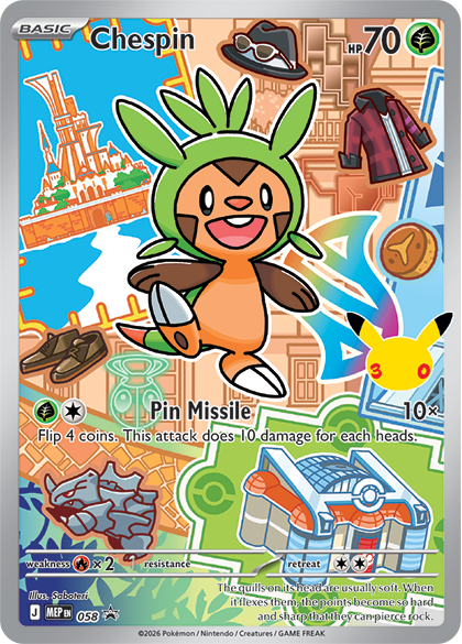 Chespin #058 - First Partner Illustration Collection Series 3