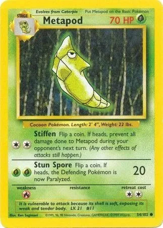 Metapod - 54/102 - Base Set (Unlimited)