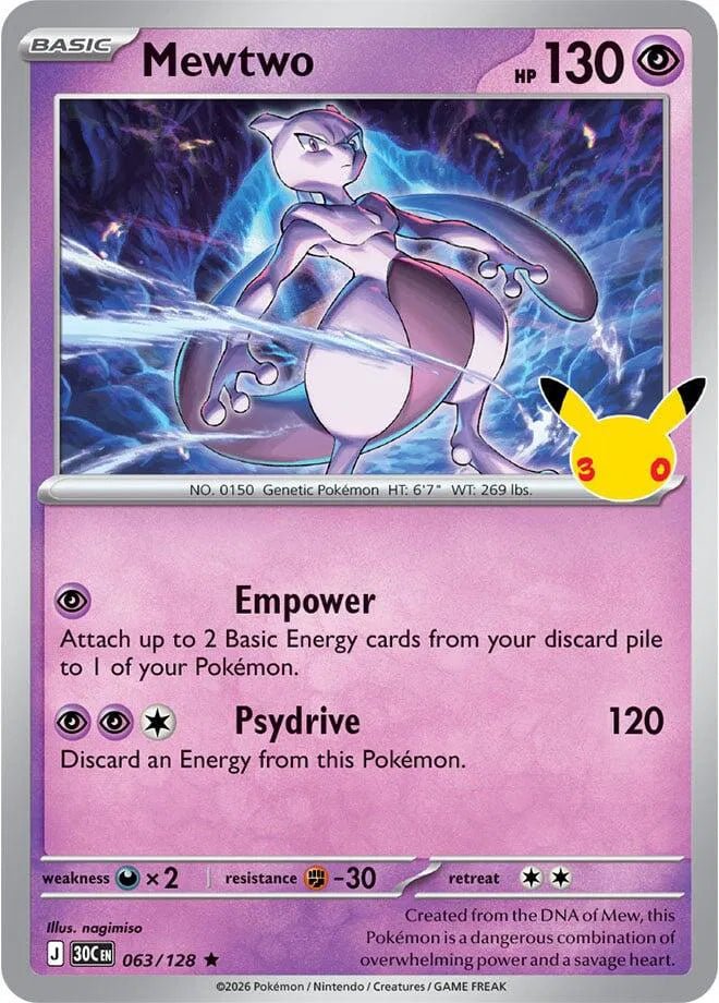Mewtwo 063/128 (30th Celebration) by PokeMagic on MYNTED