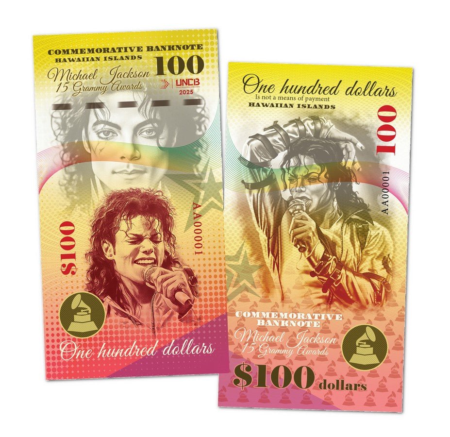 Michael Jackson Grammy Awards 100 Dollars UNCB banknote by UNCB on MYNTED