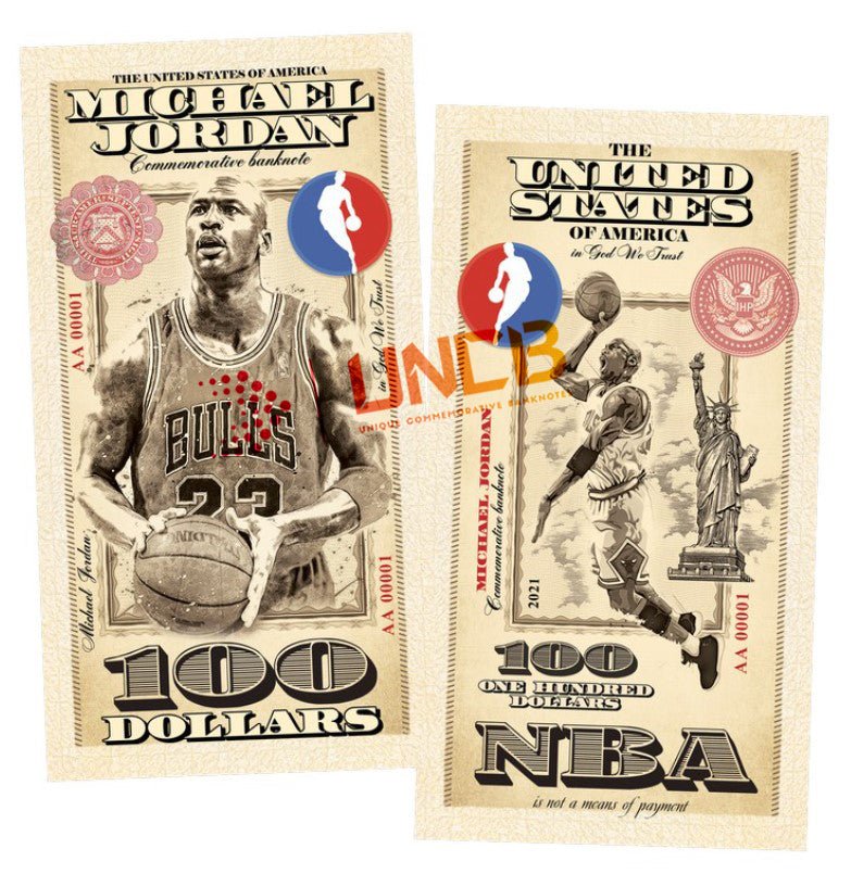 Michael Jordan 100 Dollars UNCB banknote by UNCB on MYNTED