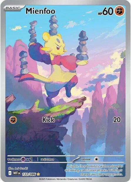 Mienfoo White Flare Illustration Rare 133/086 by Schmutzfink TCG on MYNTED