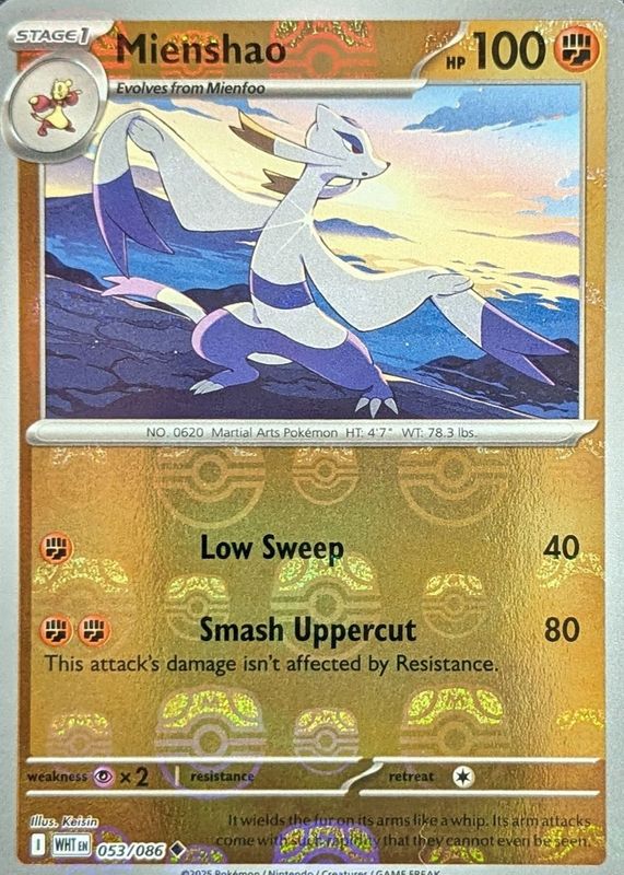 Mienshao - 053/086 (Master Ball Pattern) - SV: White Flare (WHT) by SAFAQATI on MYNTED