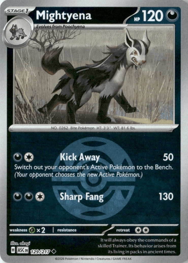 Mightyena - 129/217 (Dusk Ball) - ME: Ascended Heroes (ASC) by SAFAQATI on MYNTED