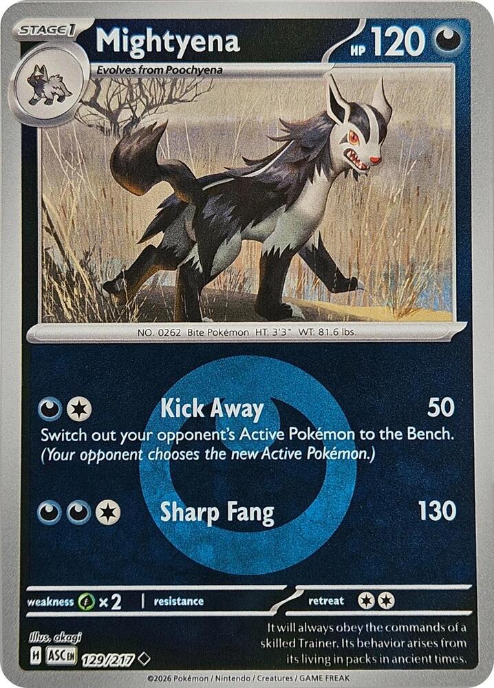 Mightyena - 129/217 (Energy Symbol Pattern) - ME: Ascended Heroes (ASC) by SAFAQATI on MYNTED