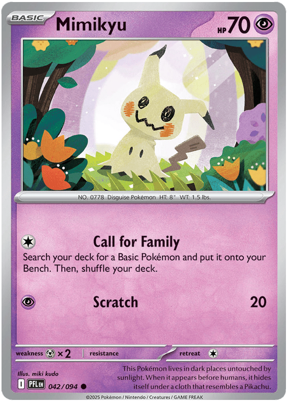 Mimikyu 042/094 Common | Mega Evolution – Phantasmal Flames by Worth the XP on MYNTED