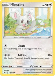 Minccino (Reverse Holofoil) (145) Sword & Shield Base Set Common 145/202 by PokeSource on MYNTED