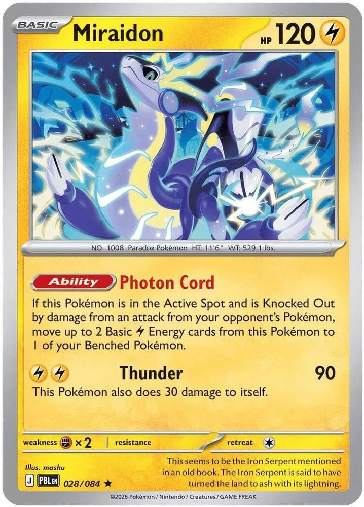 Miraidon Pitch Black Rare 028/084 by PokeGrails on MYNTED