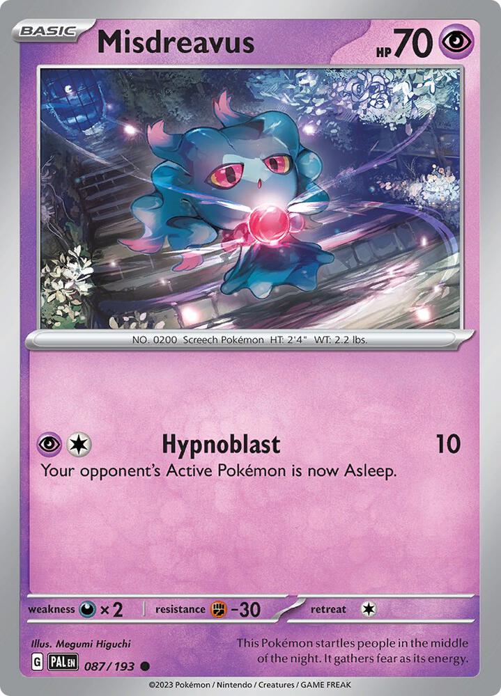 Misdreavus 087/193 Normal · Paldea Evolved (PAL) by PokeMarsi on MYNTED