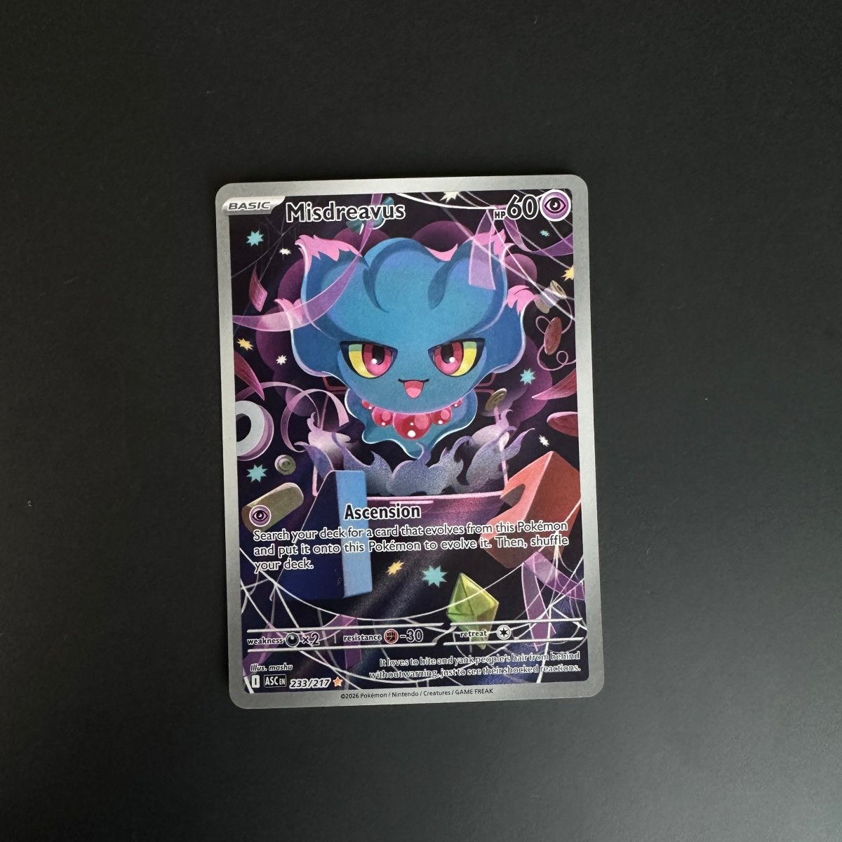 Misdreavus Ascended Heroes Illustration Rare 233/217 by The Greatest on MYNTED