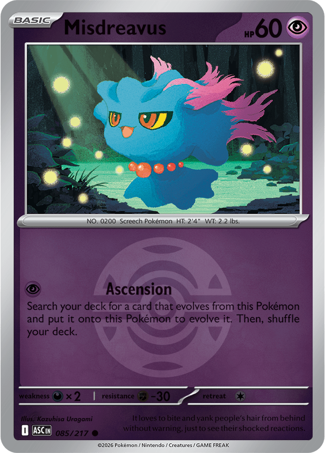 Misdreavus (Dusk Ball) 085/217 Reverse Holo | Mega Evolution – Ascended Heroes by Worth the XP on MYNTED