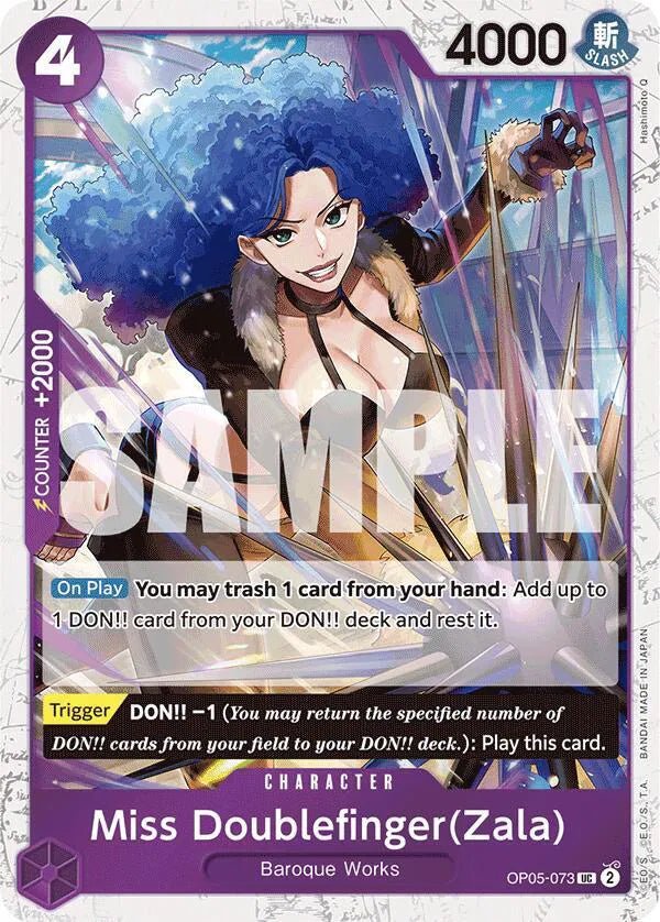 Miss Doublefinger(Zala) (Jolly Roger Foil) Premium Booster UC OP05 - 073 by Schmutzfink TCG on MYNTED