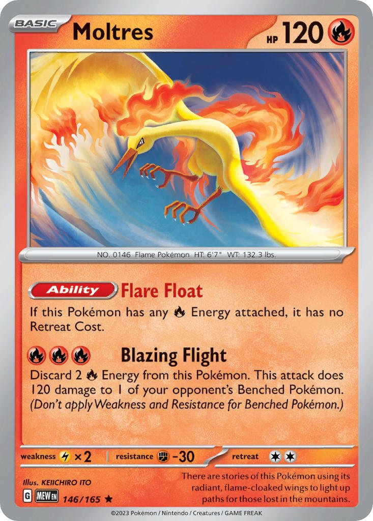 Moltres · 151 (MEW) 146 (Holo) by PokeMarsi on MYNTED