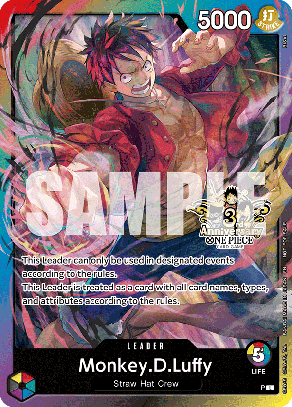 Monkey.D.Luffy (3rd Anniversary Tournament 3 Brothers Pack) - Carrying On His Will: 3rd Anniversary Tournament Cards (OP13 ANN) by TCGDON on MYNTED
