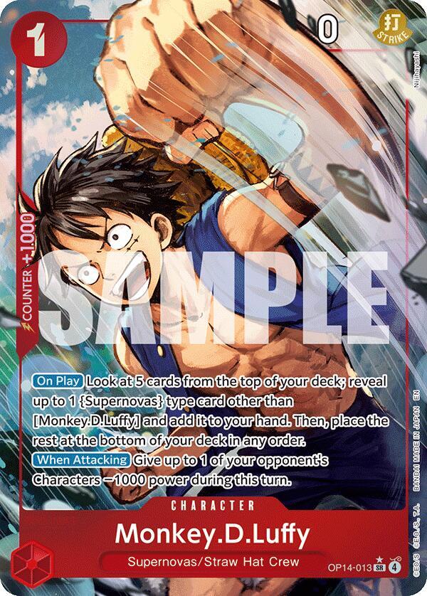 Monkey.D.Luffy (Alternate Art) The Azure Sea's Seven SR OP14-013 by Nekohime TCG on MYNTED
