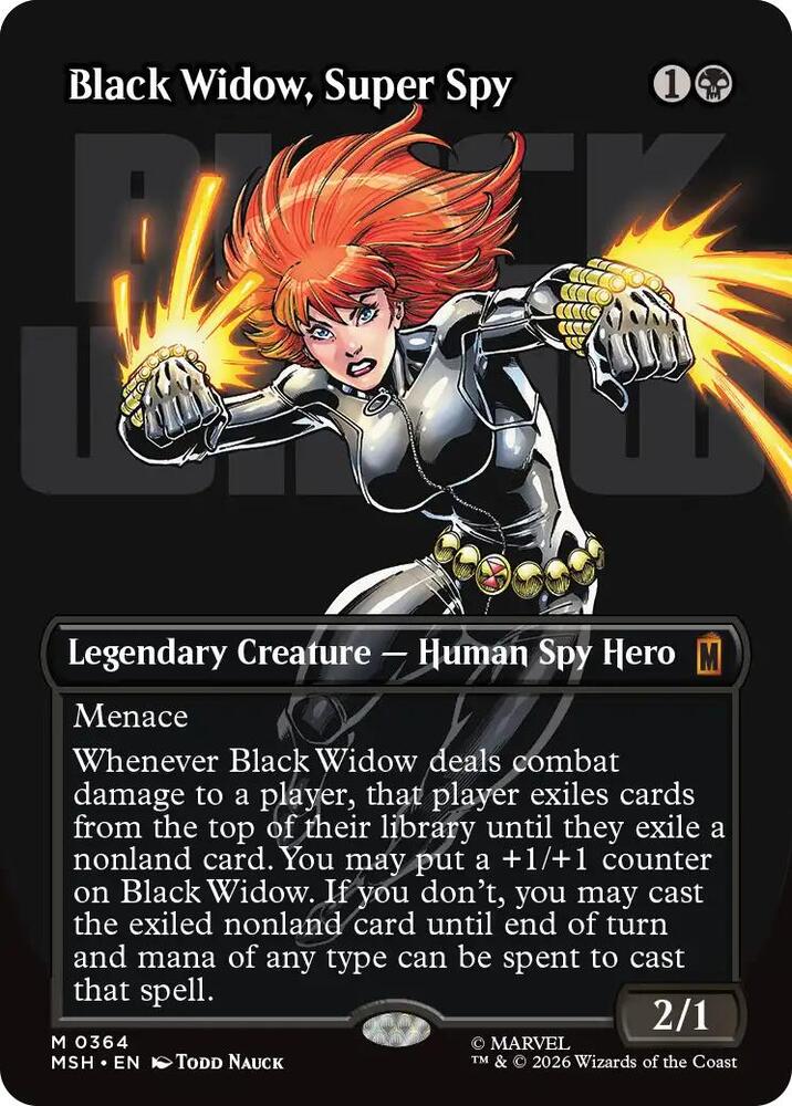 MTG: Black Widow, Super Spy (Borderless) (0364)(Normal) by FunDemons on MYNTED