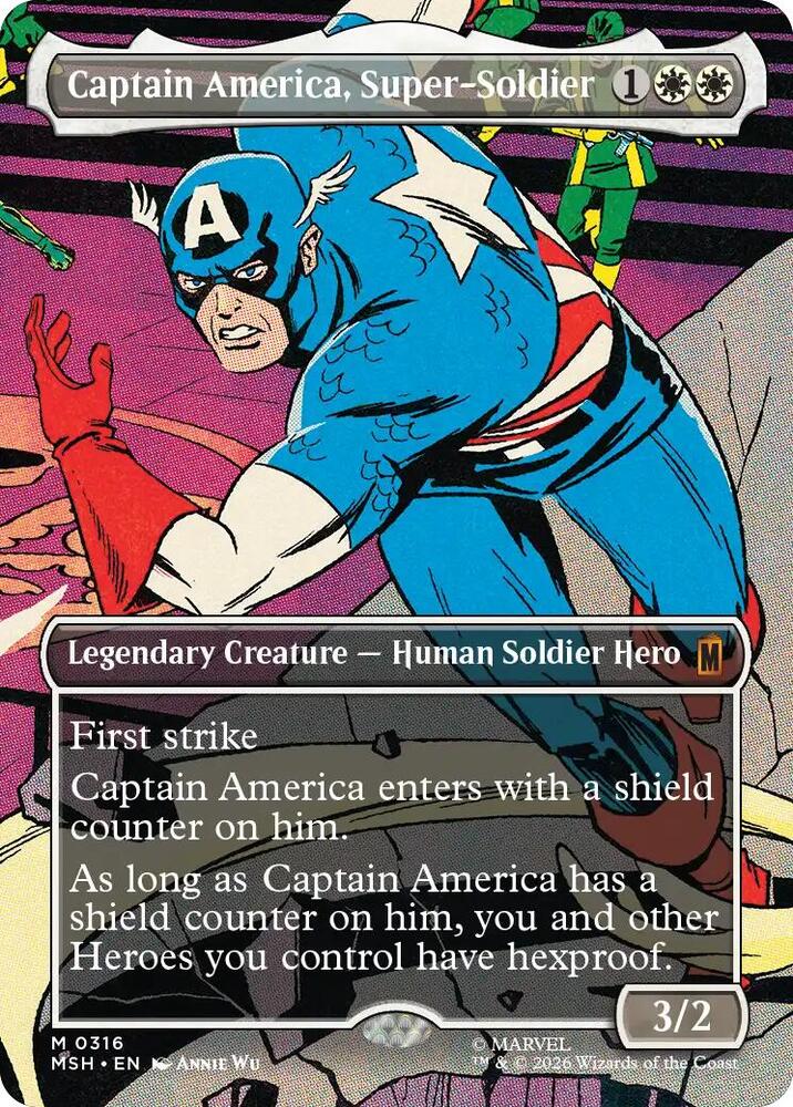 MTG: Captain America, Super-Soldier (Borderless) (0316)(Normal) by FunDemons on MYNTED