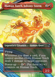 MTG: Human Torch, Johnny Storm (Borderless)(Foil) by FunDemons on MYNTED