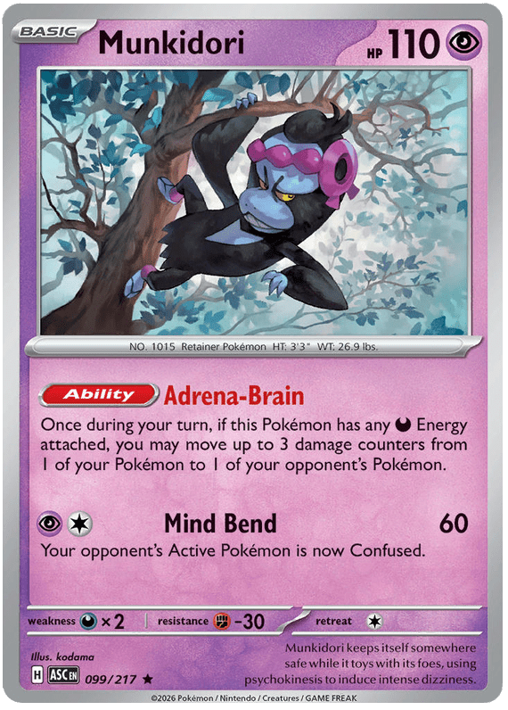 Munkidori 099/217 Holo Rare | Mega Evolution – Ascended Heroes by Worth the XP on MYNTED