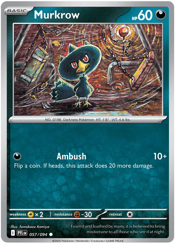 Murkrow 057/094 Common | Mega Evolution – Phantasmal Flames by Worth the XP on MYNTED